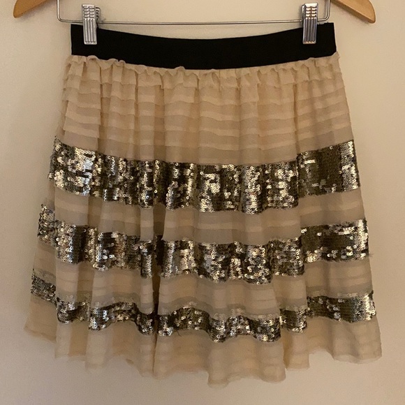 Tiered Skirt with Silver Sequins - Picture 1 of 2